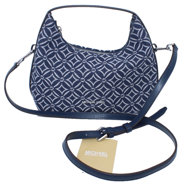 B5 Authentic MICHAEL KORS Ember Small Logo Jacquard Messenger Crossbody Bag - Picture 1 of 8